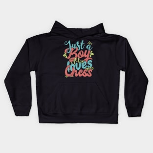 Just A Boy Who Loves Chess Gift graphic Kids Hoodie